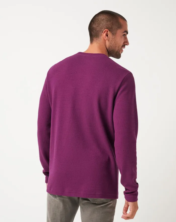 Men Hoodies and Sweatshirts TravisMathew BURNLEY CLOUD WAFFLE CREW Claret