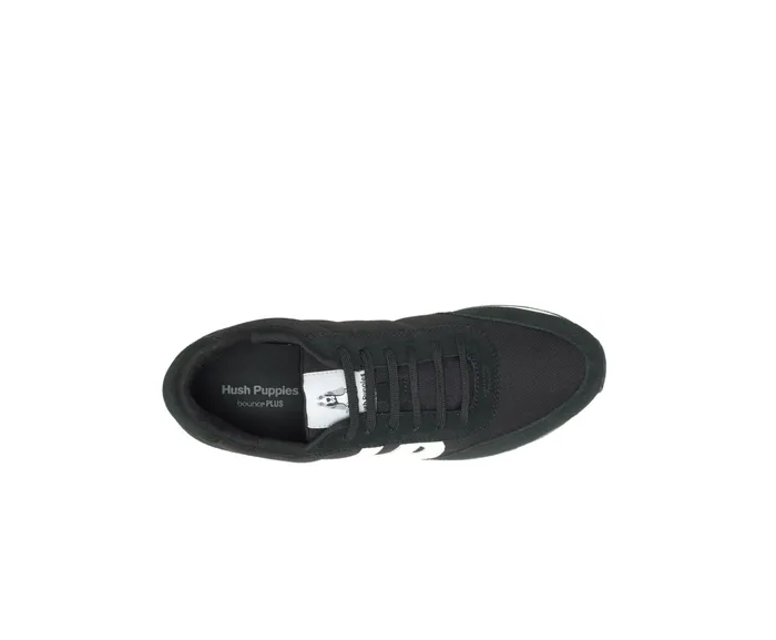Men Hush Puppies Seventy8 Black Suede Sneakers