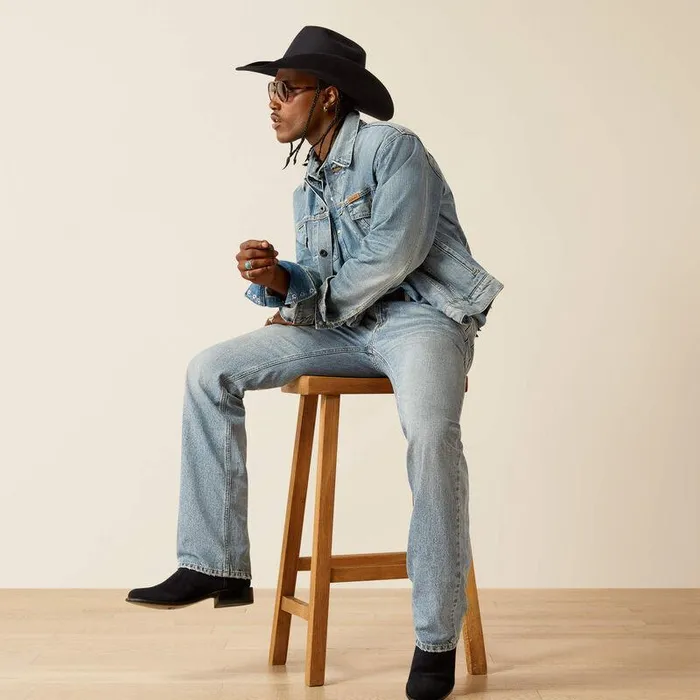Men Jackets and Vests Ariat Everybody039s Yellowstone Hometown Denim Jacket Light Worn Out