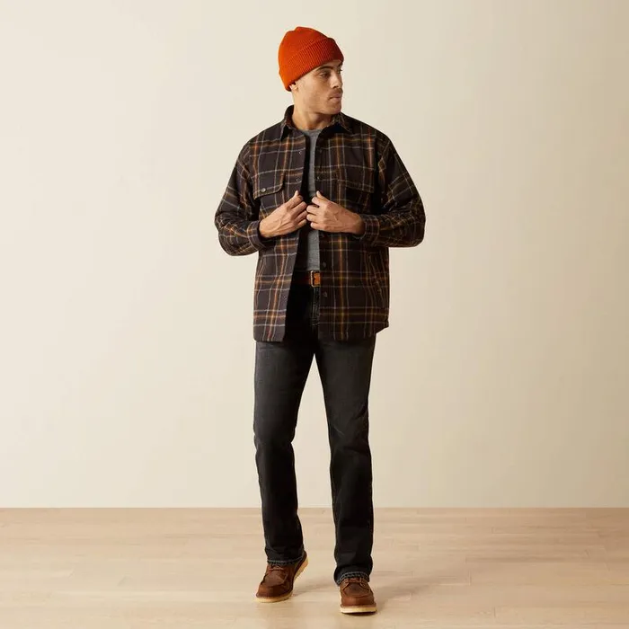 Men Jackets and Vests Ariat Hawthorn Retro Shirt Jacket Black Men Jackets and Vests Ariat Hawthorn Retro Shirt Jacket Black