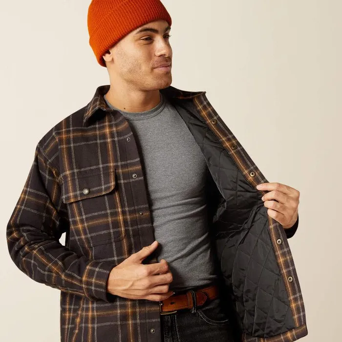 Men Jackets and Vests Ariat Hawthorn Retro Shirt Jacket Black Men Jackets and Vests Ariat Hawthorn Retro Shirt Jacket Black