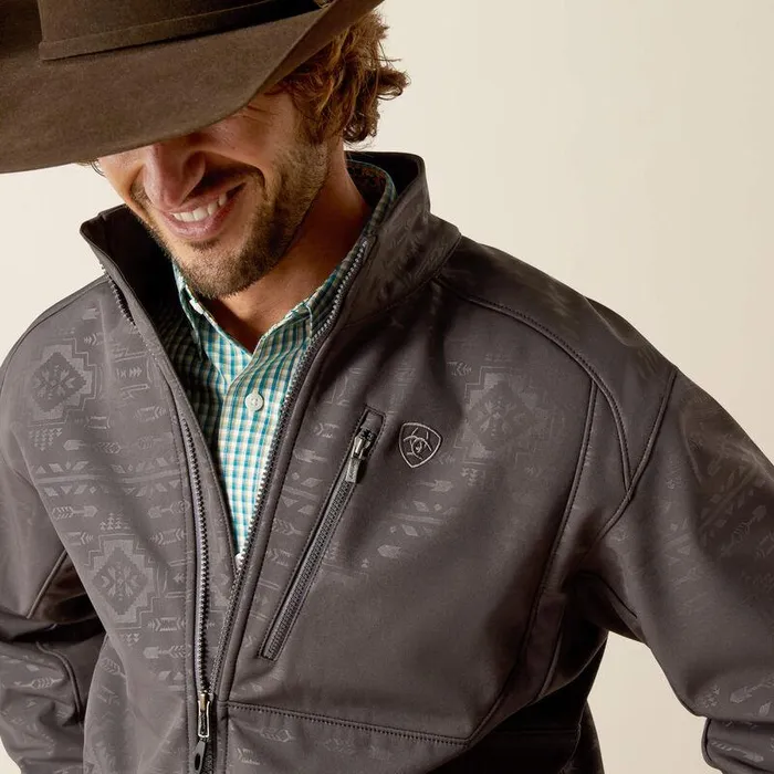Men Jackets and Vests Ariat Logo 20 Softshell Jacket Phantom Embossed Men Jackets and Vests Ariat Logo 20 Softshell Jacket Phantom Embossed