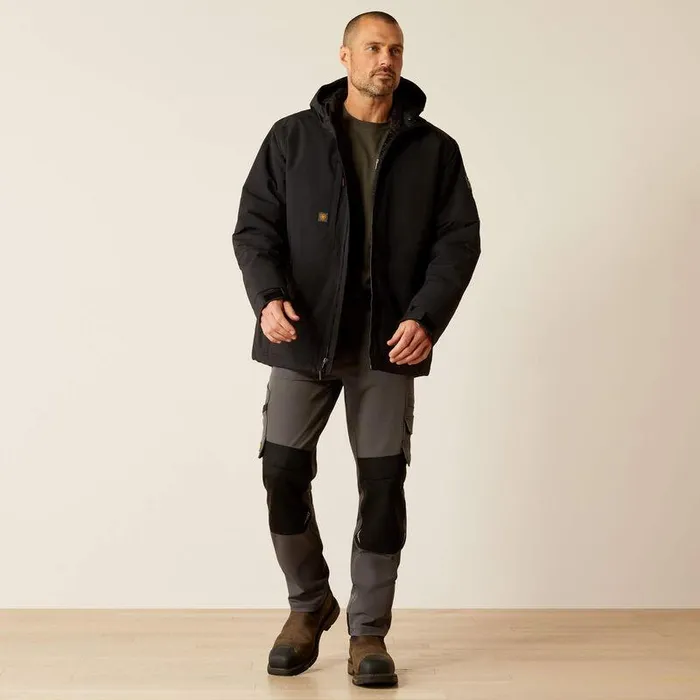 Men Jackets and Vests Ariat Rebar Cordura Ripstop Insulated Jacket Black