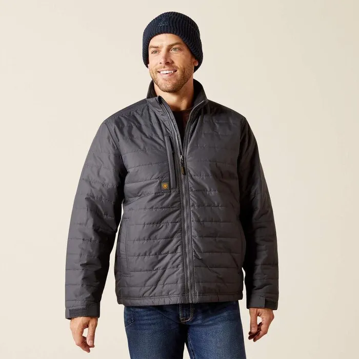 Men Jackets and Vests Ariat Rebar Cordura Ripstop Lightweight Insulated Jacket Rebar Grey