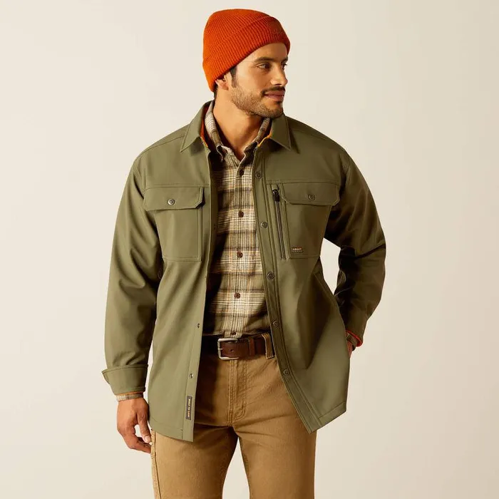 Men Jackets and Vests Ariat Rebar DuraStretch Utility Softshell Shirt Jacket Beetle