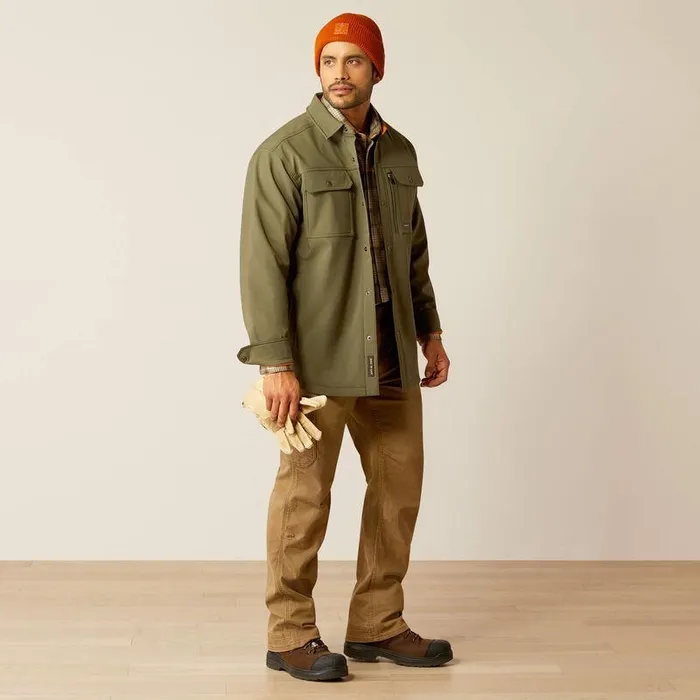 Men Jackets and Vests Ariat Rebar DuraStretch Utility Softshell Shirt Jacket Beetle
