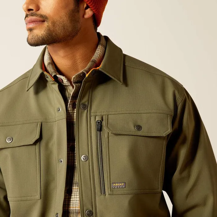 Men Jackets and Vests Ariat Rebar DuraStretch Utility Softshell Shirt Jacket Beetle