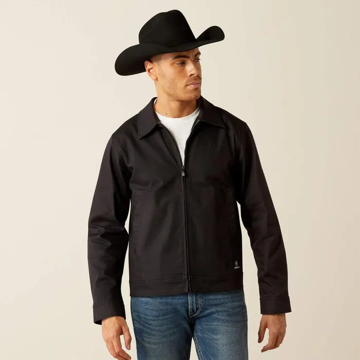 Men Jackets and Vests Ariat Stockton Canvas Jacket Black