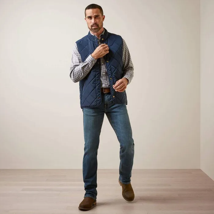Men Jackets and Vests Ariat Woodside Vest Navy