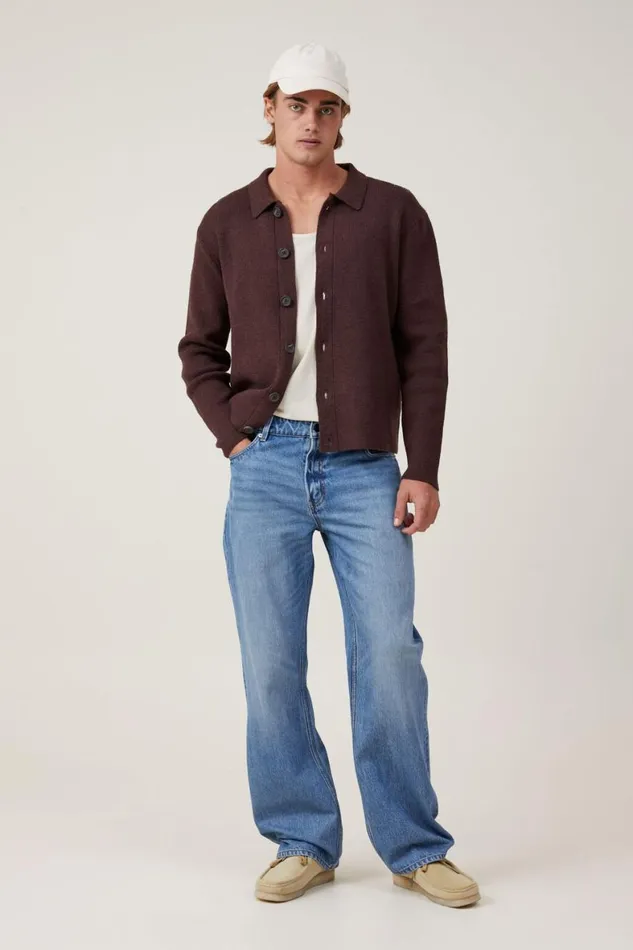 Men Jeans Cotton On Relaxed Boot Cut Jean Supernova Blue