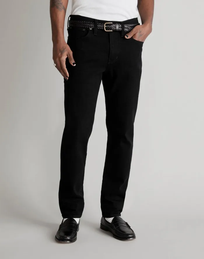 Men Jeans Madewell Athletic Slim Jeans COOLMAX Denim Edition Bainhart Wash