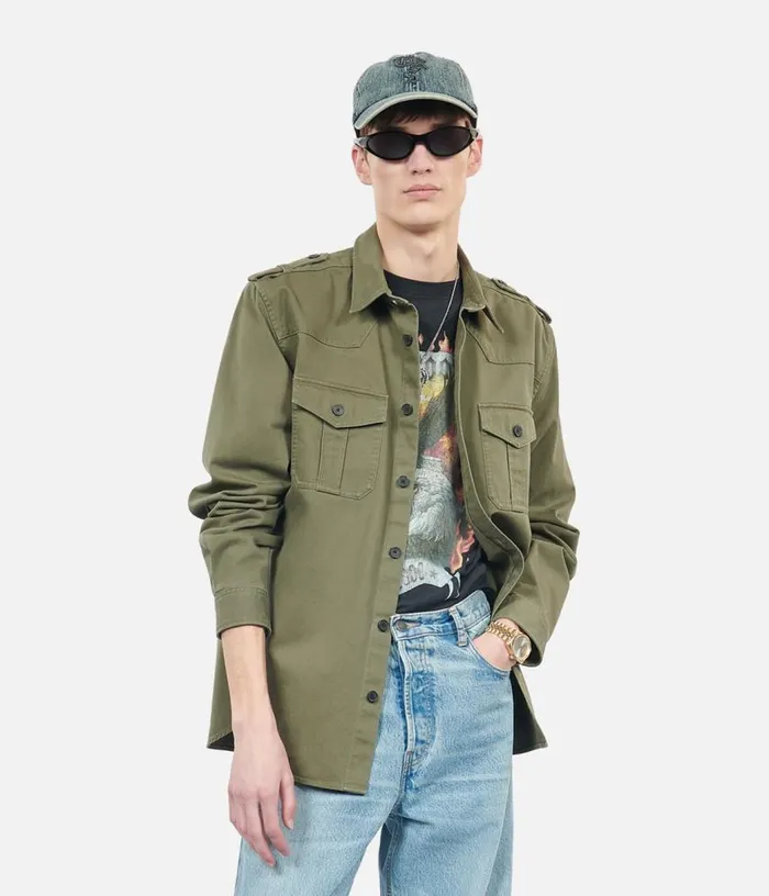 Men Khaki Officer Style Shirt THE KOOPLES Shirts