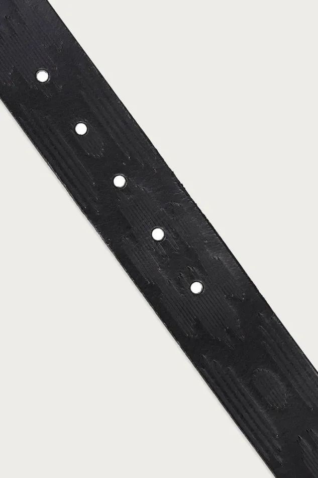 Men Lucky Brand Belts Southwest Embossed Leather Belt Black