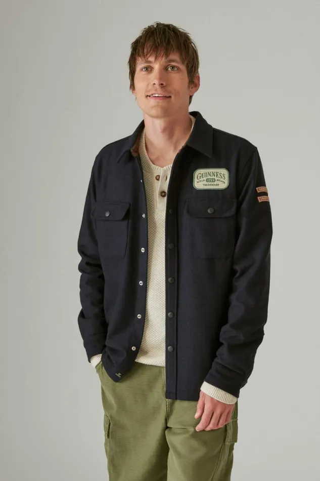Men Lucky Brand ButtonDowns Guinness Wool Over Shirt Parisian Nights