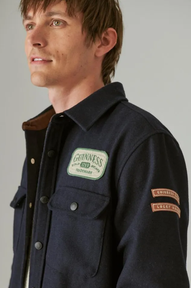 Men Lucky Brand ButtonDowns Guinness Wool Over Shirt Parisian Nights