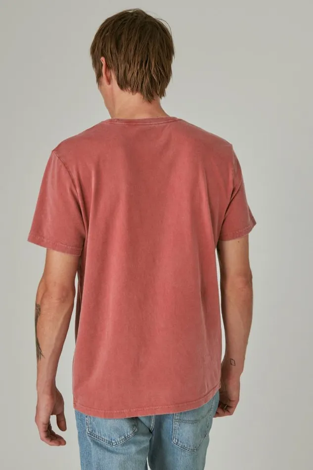 Men Lucky Brand Graphic Tees Acdc Bolt Brick Red