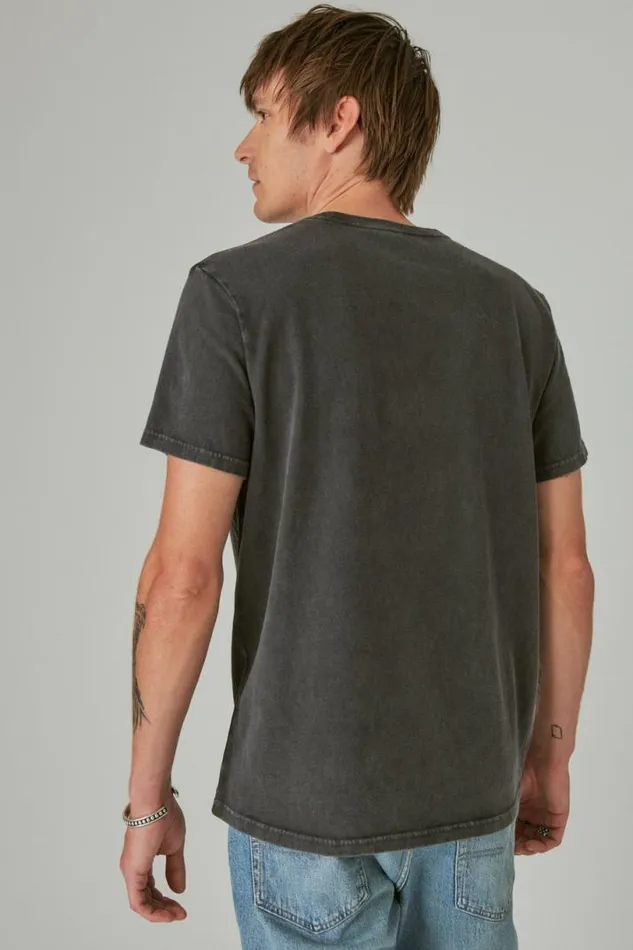Men Lucky Brand Graphic Tees Gothic Lucky Jet Black