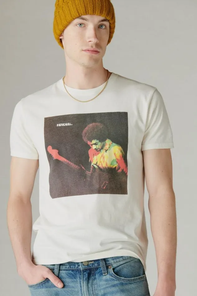 Men Lucky Brand Graphic Tees Hendrix Album Tee Marshmallow
