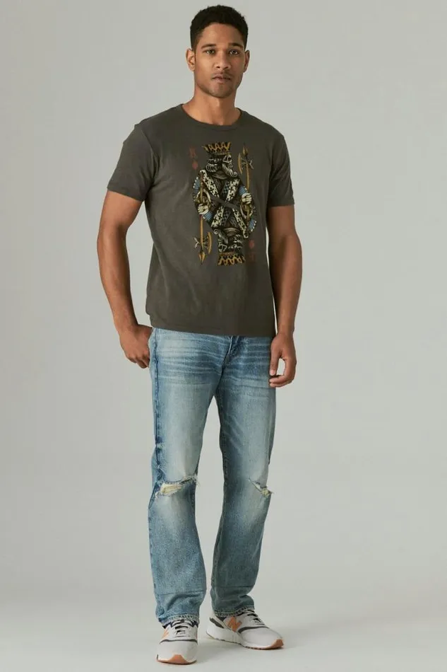 Men Lucky Brand Graphic Tees King Of Diamonds Tee Black Mountain