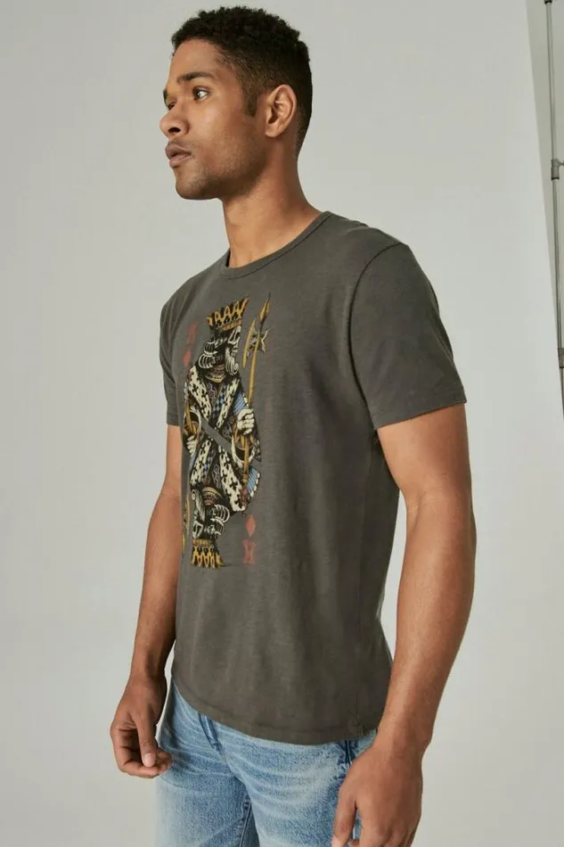 Men Lucky Brand Graphic Tees King Of Diamonds Tee Black Mountain