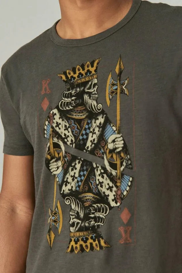 Men Lucky Brand Graphic Tees King Of Diamonds Tee Black Mountain