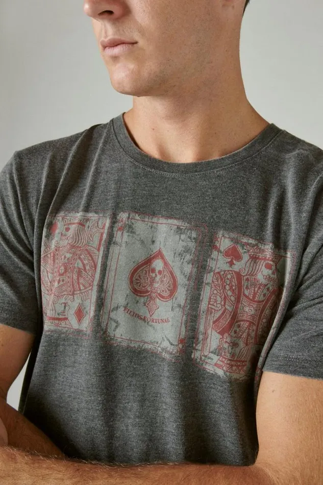 Men Lucky Brand Graphic Tees Poker Cards Tee Jet Black Men Lucky Brand Graphic Tees Poker Cards Tee Jet Black