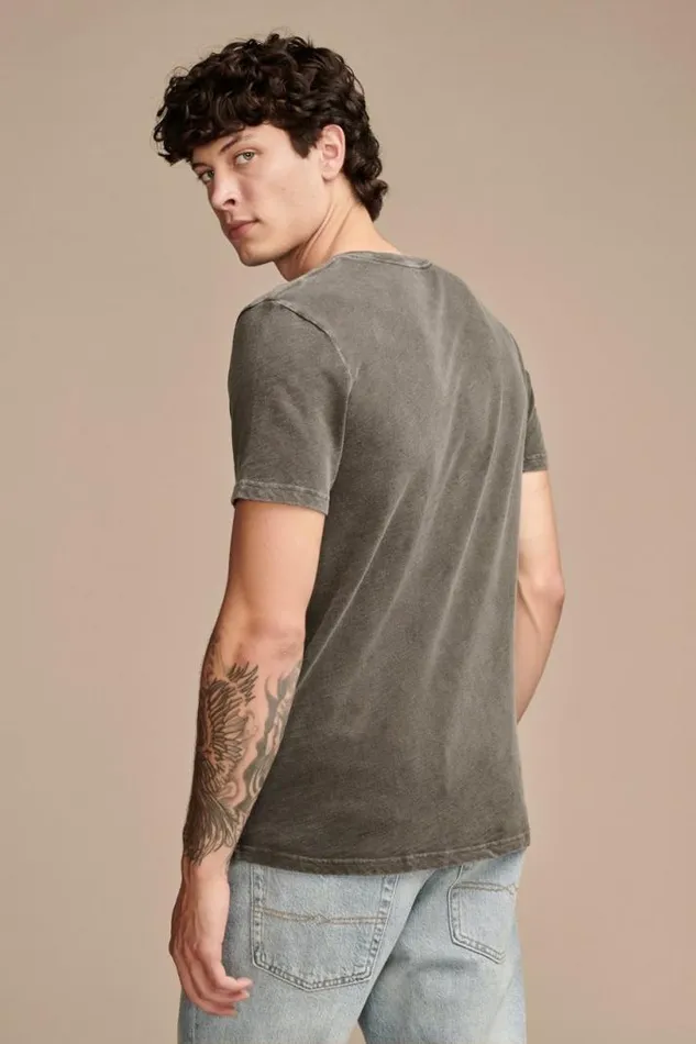 Men Lucky Brand Graphic Tees Skeleton Biker Tee Raven