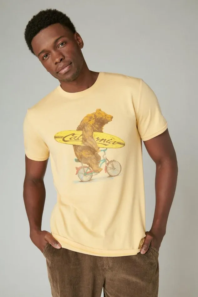 Men Lucky Brand Graphic Tees Surf Bear Tee Sarah Sun