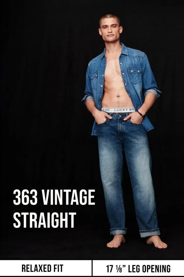 Men Lucky Brand Jeans 363 Straight Premium Coolomax Stretch Jean Jasper