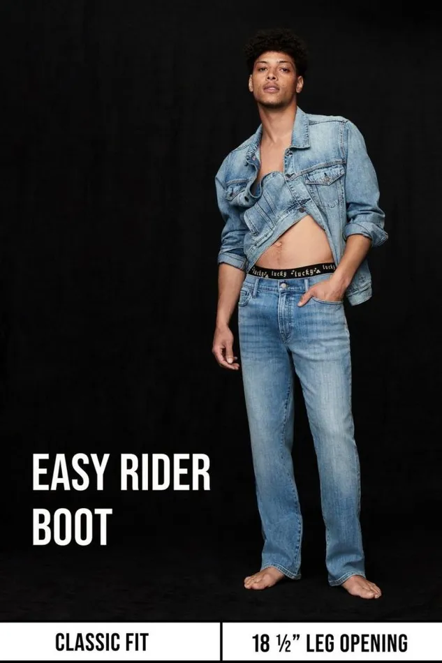 Men Lucky Brand Jeans Easy Rider Boot Jean Glimmer