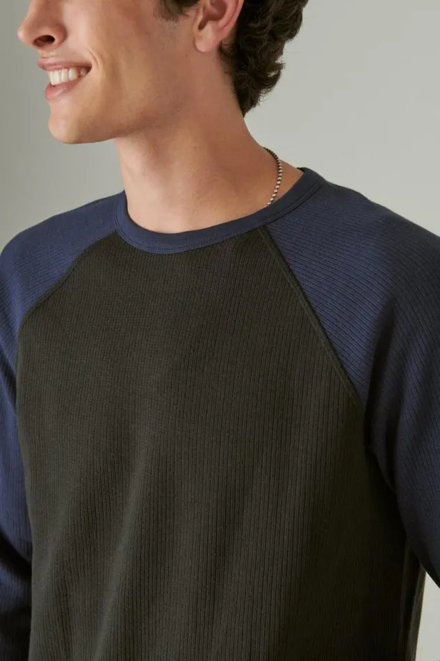 Men Lucky Brand Shirts and Tops French Rib Long Sleeve Crew Navy Multi