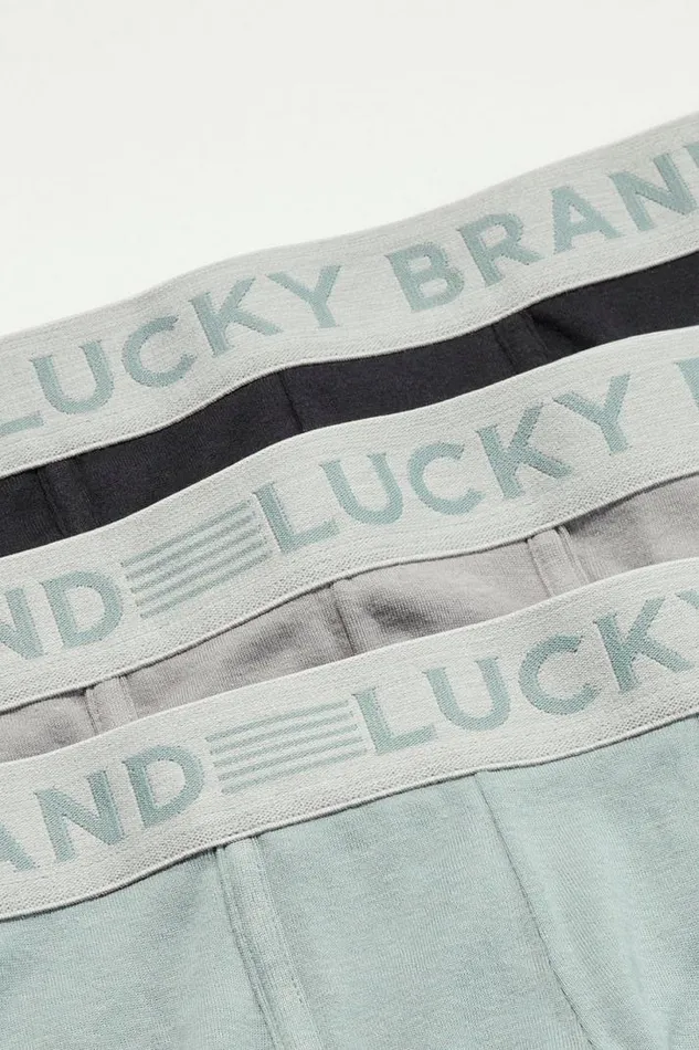 Men Lucky Brand Underwear and Sleepwear 3 Pack Cotton Modal Boxer Briefs Multi
