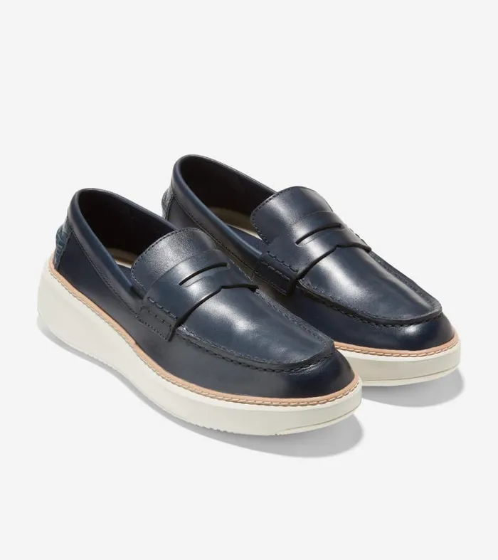 Men Men039s GrandPr Topspin Penny Loafer Blue Cole Haan Loafers and Drivers