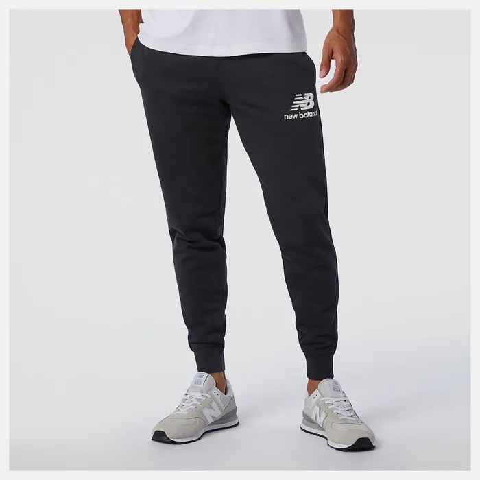 Men NB Essentials Stacked Logo Sweatpant Black New Balance Pants