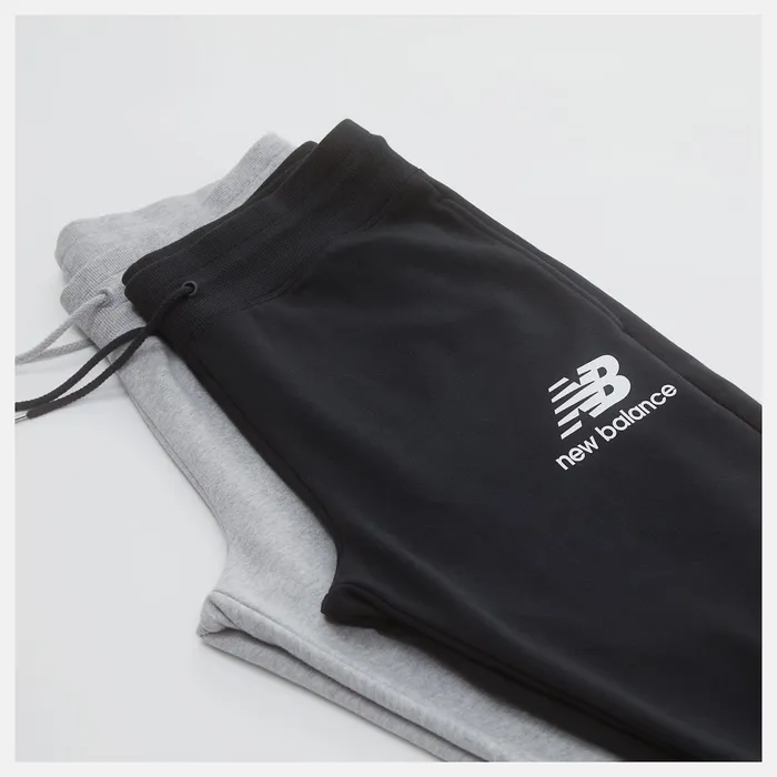 Men NB Essentials Stacked Logo Sweatpant Black New Balance Pants