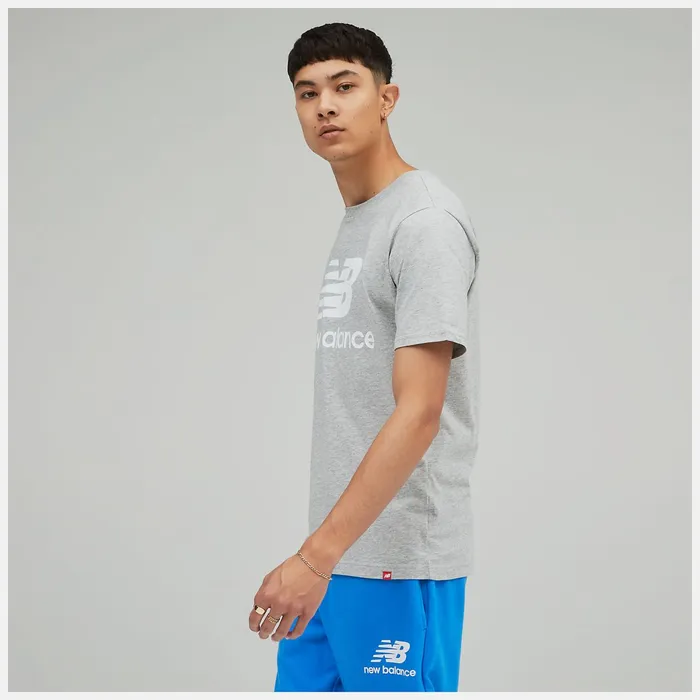 Men NB Essentials Stacked Logo Tee Athletic Grey New Balance Shirts Men NB Essentials Stacked Logo Tee Athletic Grey New Balance Shirts