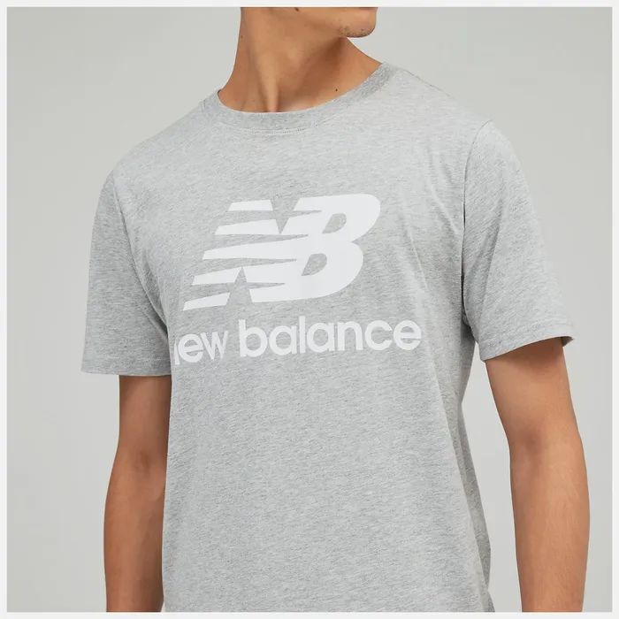 Men NB Essentials Stacked Logo Tee Athletic Grey New Balance Shirts Men NB Essentials Stacked Logo Tee Athletic Grey New Balance Shirts