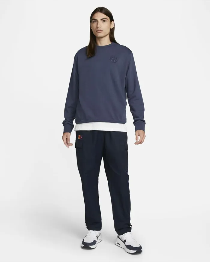 Men Nike Hoodies And Sweatshirts FC Barcelona Club Third Thunder Bluethunder Blue