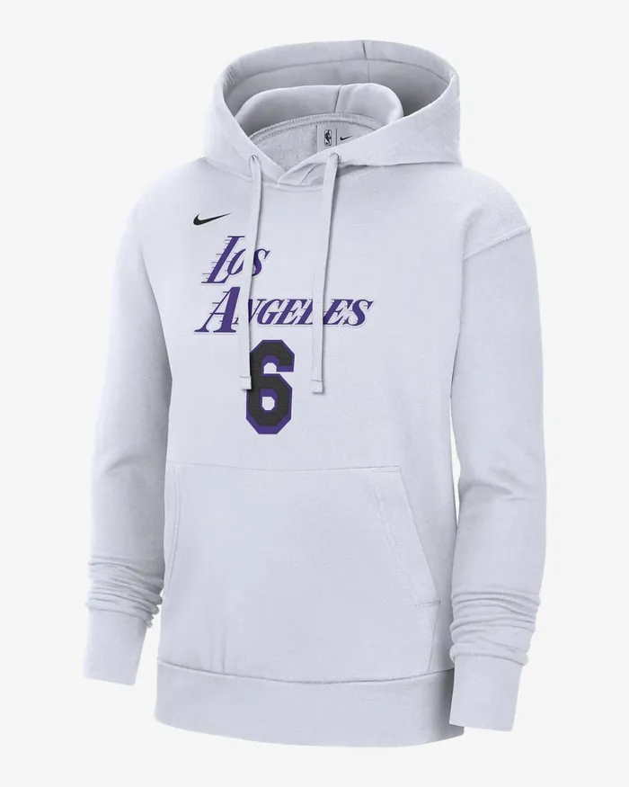 Men Nike Hoodies And Sweatshirts Los Angeles Lakers City Edition White