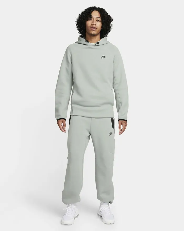 Men Nike Hoodies And Sweatshirts Sportswear Tech Fleece Mica Greenblack