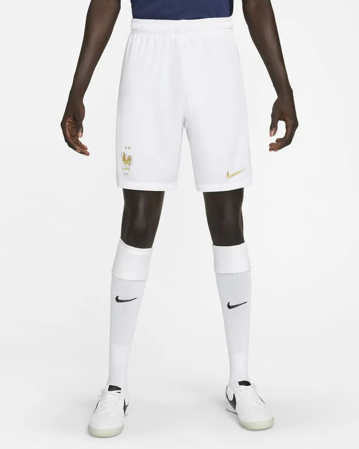 Men Nike Shorts FFF 202223 Stadium Home Whitewhitemetallic Gold