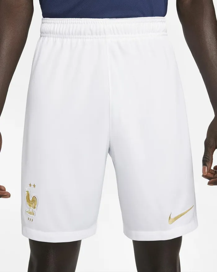 Men Nike Shorts FFF 202223 Stadium Home Whitewhitemetallic Gold