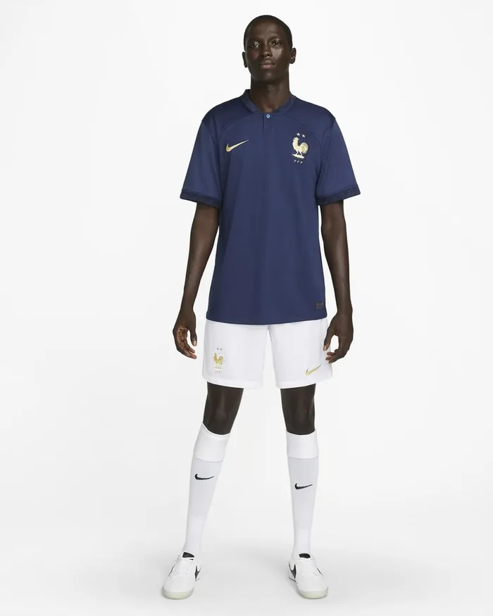 Men Nike Shorts FFF 202223 Stadium Home Whitewhitemetallic Gold