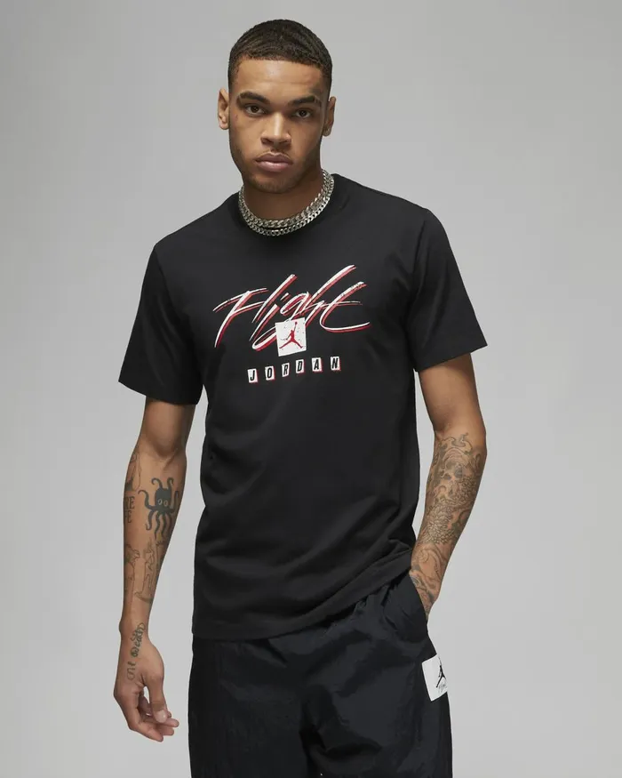 Men Nike Tops And TShirts Jordan Flight Essentials Blackgym Red