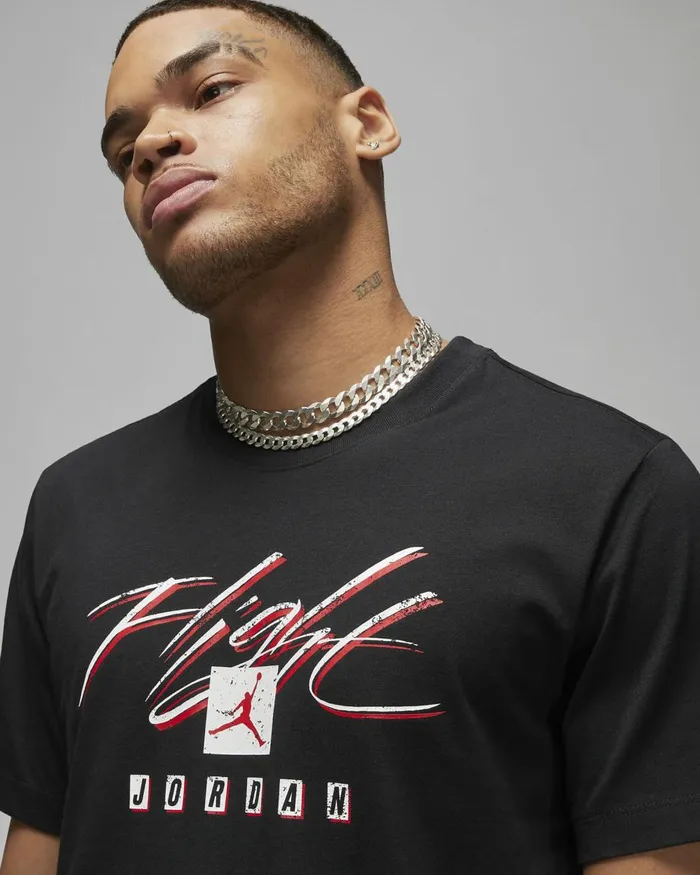 Men Nike Tops And TShirts Jordan Flight Essentials Blackgym Red