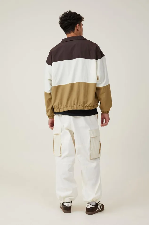 Men Pants Cotton On Parachute Super Baggy Pant Ecru Knee Panel