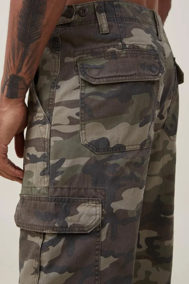 Men Pants Cotton On Tactical Cargo Pant Camo Herringbone