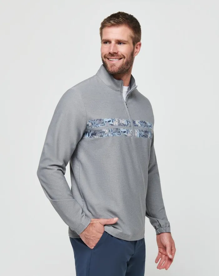 Men Quarter Zips TravisMathew MOVE MOUNTAINS QUARTER ZIP Heather Grey