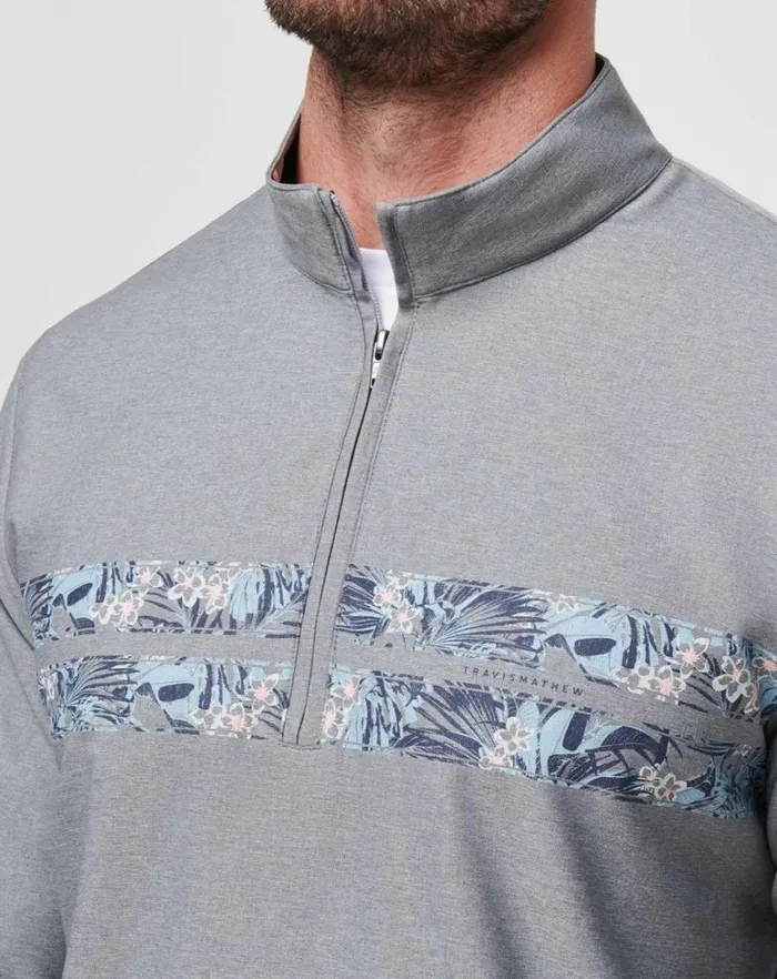 Men Quarter Zips TravisMathew MOVE MOUNTAINS QUARTER ZIP Heather Grey