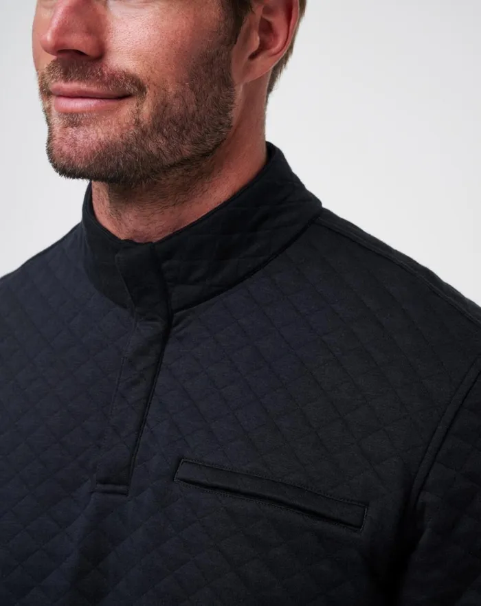 Men Quarter Zips TravisMathew TRANSATLANTIC QUARTER ZIP Black Men Quarter Zips TravisMathew TRANSATLANTIC QUARTER ZIP Black